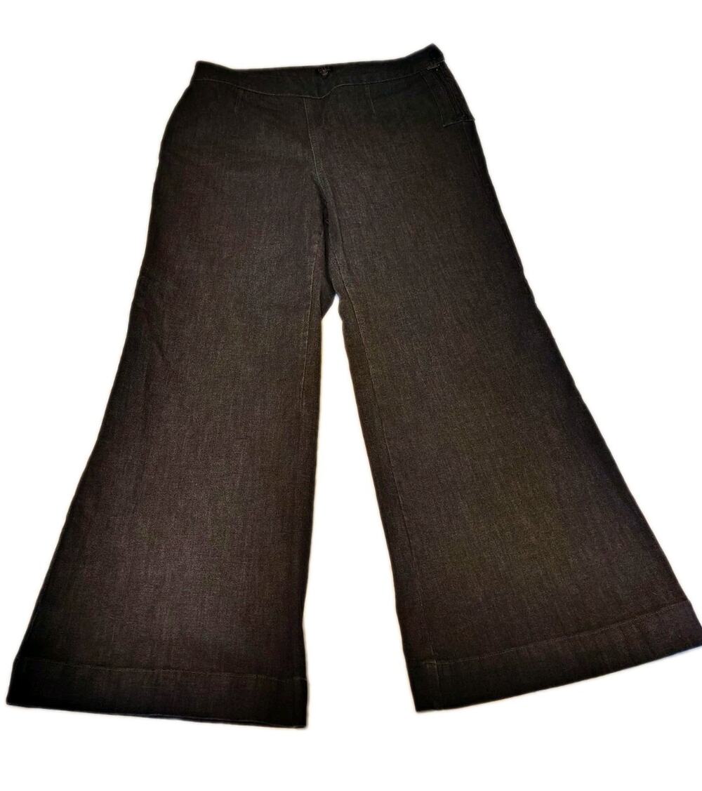 G.I.L.I. Women's Dark Wash Wide Leg Jeans with Zippers Size 14